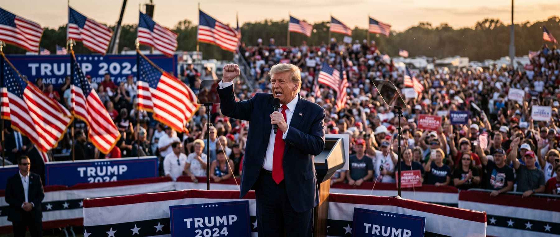 Trump speaking at a rally