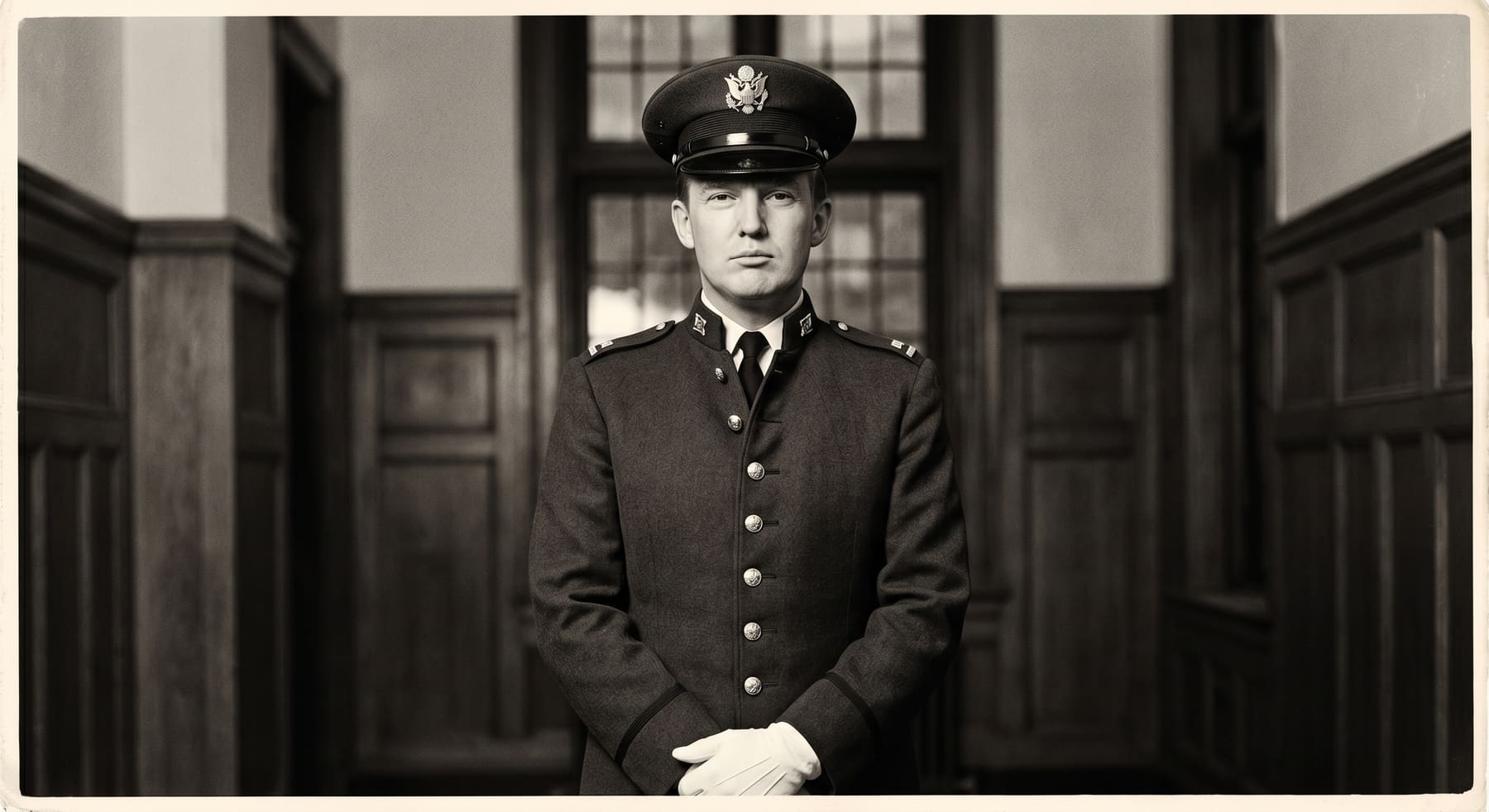 Donald Trump as a cadet at New York Military Academy
